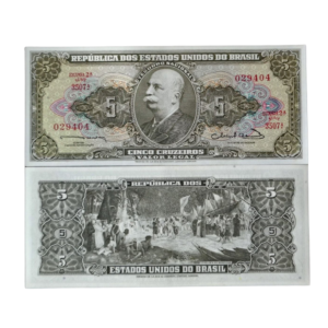 Cédula de 5 Cruzeiros 1963 - 2ª Estampa - Série 3507 - Rio Branco