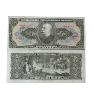 Cédula de 5 Cruzeiros 1964 - 2ª Estampa - Série 3737- Rio Branco