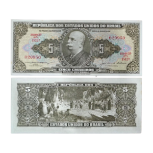 Cédula de 5 Cruzeiros 1956 - 2ª Estampa - Série 1512 - Rio Branco
