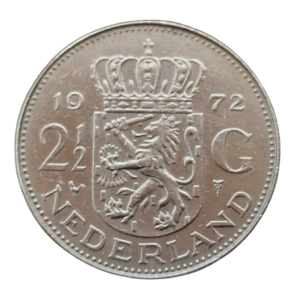 Moeda de 2½ Florins 1972 – Holanda